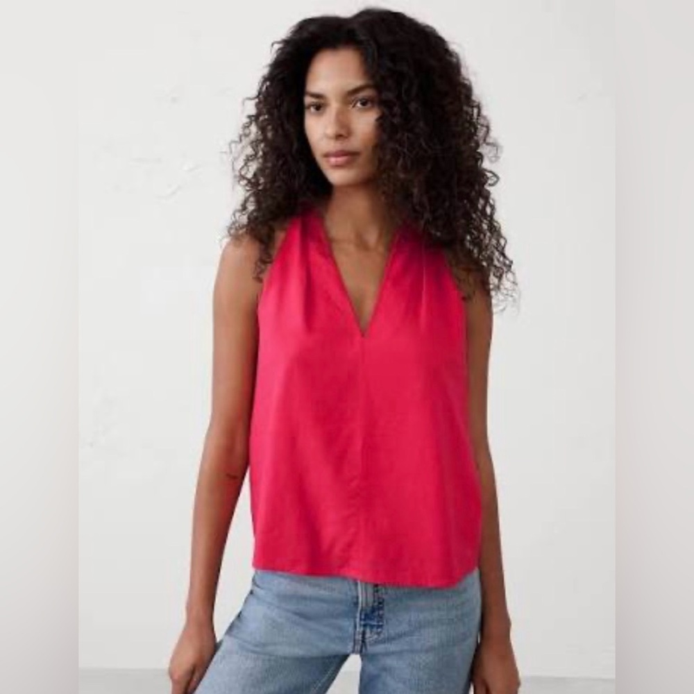 Banana Republic Factory Coral Gem Linen Tank Top